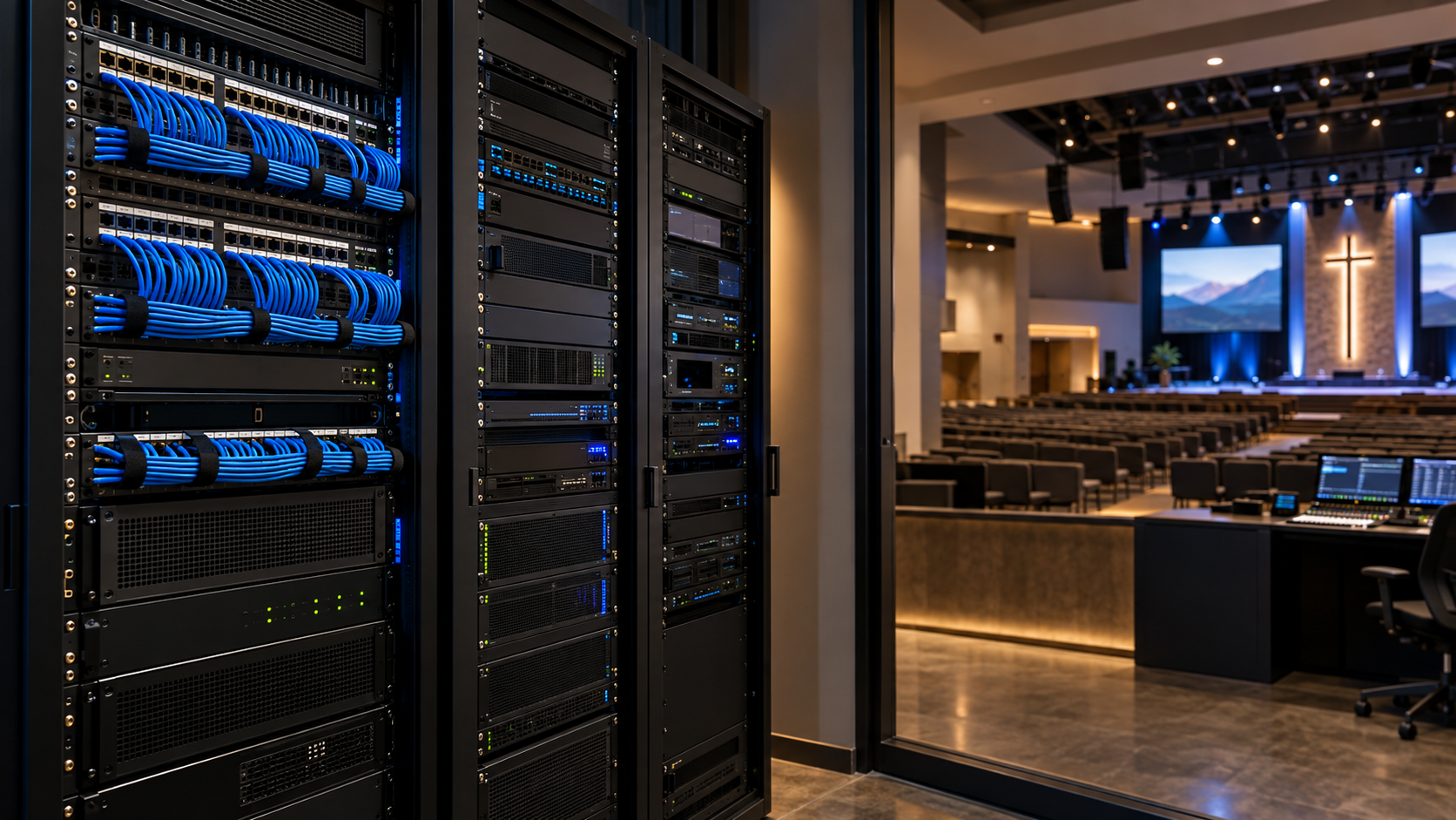 Organized network equipment in a modern AV environment